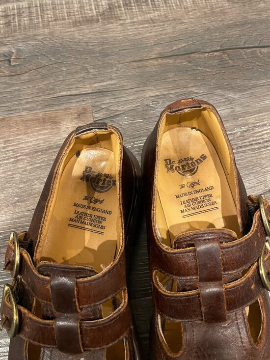 VTG 90s Made in England Dr. Doc Martens Mary Janes 8065 Brown UK 4 US 6 - Picture 4 of 9